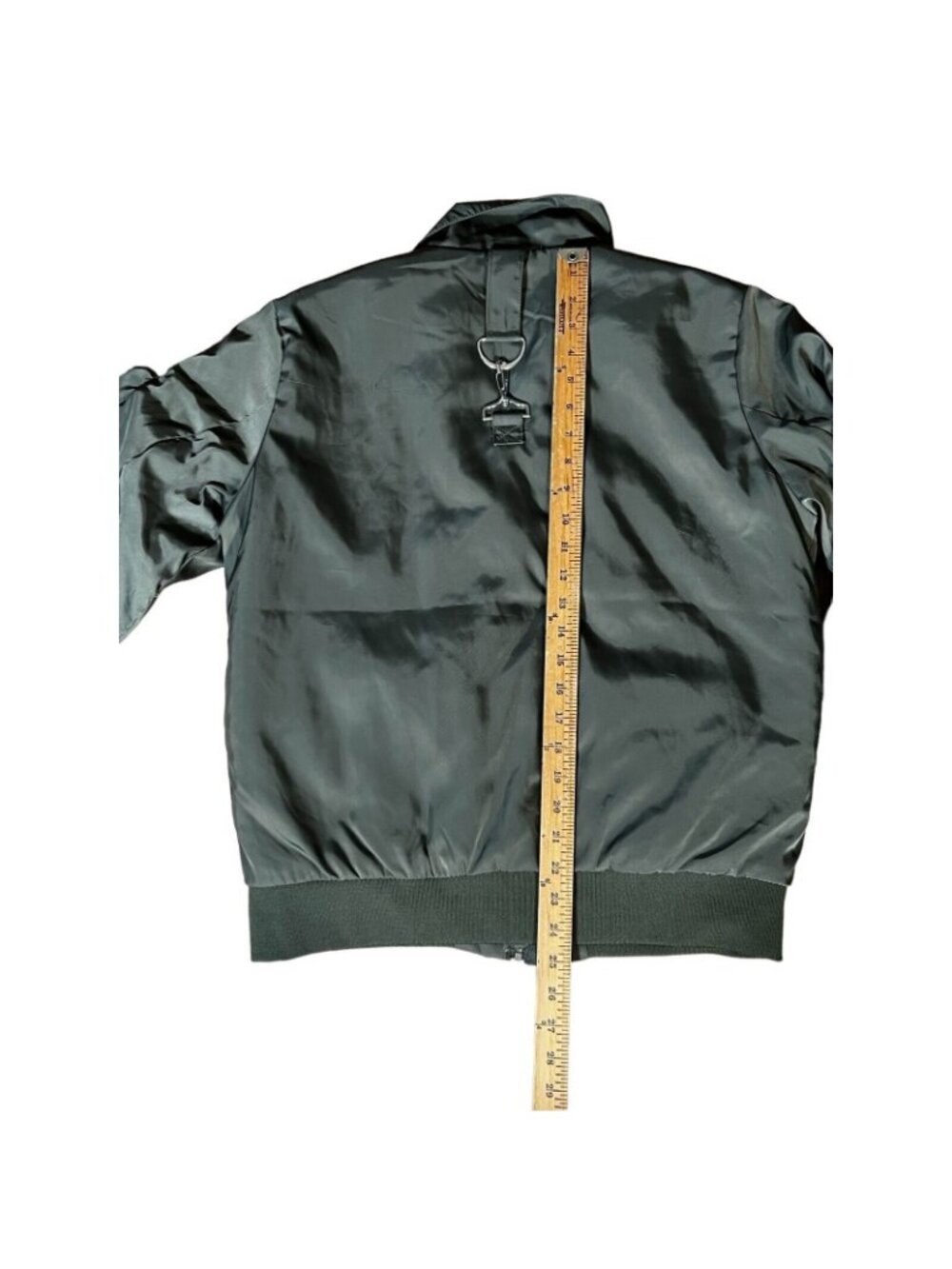 Weive Mens Bomber Jacket Green SM Hardware Waist Length Chain Unisex Streetwear - Picture 3 of 8